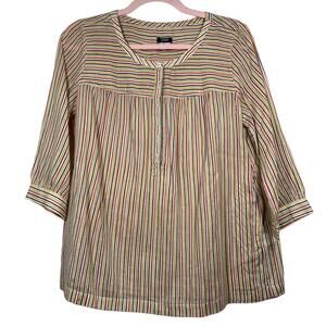 J.CREW Colorful Striped Long Sleeve Blouse Medium